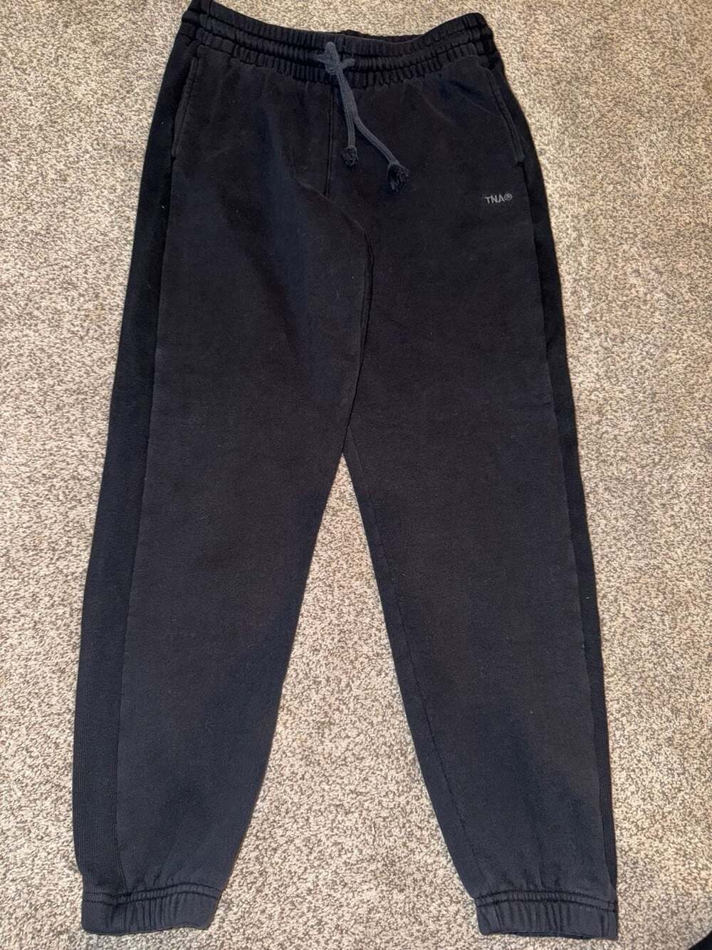 TNA Sweatfleece Terry Fleece Boyfriend Fit Sweatpants Black Size S
